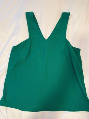 Mango Emerald Green V-Neck Sleeveless Tank